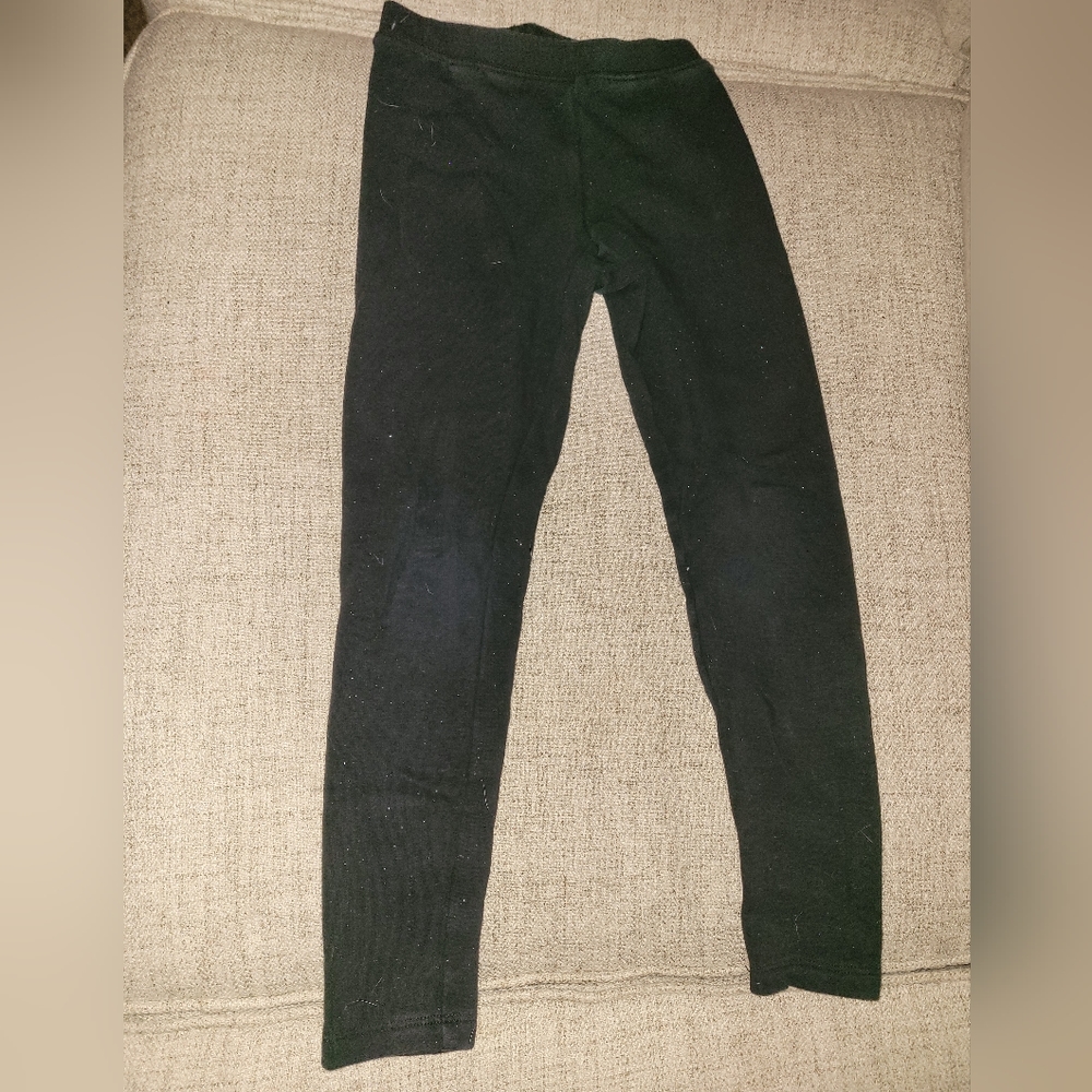 Girls Black Leggings with Sparkles Sz 6/6x